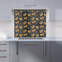 Warren Reed - Designer Cute Sloths Kitchen Splashback in Brown | Size: 900mm x 650mm