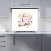 Warren Reed - Designer Be Wild & Beautiful Kitchen Splashback in Pink | Size: 900mm x 750mm