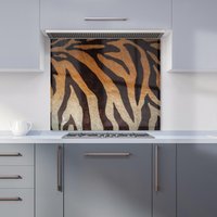 Warren Reed - Designer Tiger Skin Print Kitchen Splashback in Brown | Size: 900mm x 650mm