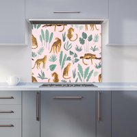 Warren Reed - Designer Modern Floral Pattern Kitchen Splashback in Pink | Size: 900mm x 650mm