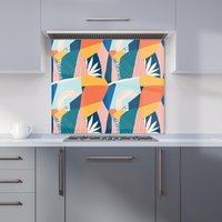 Warren Reed - Designer Modern Floral Pattern Kitchen Splashback in Pink | Size: 600mm x 600mm