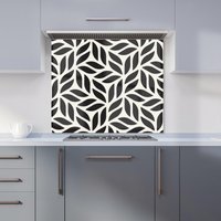 Warren Reed - Designer White Tiger Print Kitchen Splashback in Black | Size: 600mm x 750mm