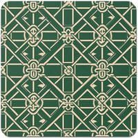 Warren Reed - Designer Green Lattice Design Coasters - Set of 4