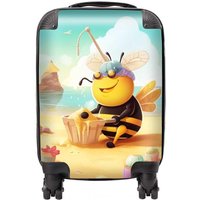 Warren Reed - Designer Bumblebee On A Beach Holiday Suitcase in Yellow | Size: Large
