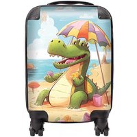 Warren Reed - Designer A Crocodile On A Beach Holiday Suitcase in Yellow | Size: Large