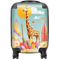 Warren Reed - Designer A Giraffe On A Beach Holiday Suitcase in Yellow | Size: Large