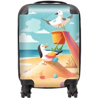 Warren Reed - Designer Seagulls On A Beach Holiday Suitcase in Yellow | Size: Medium