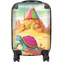 Warren Reed - Designer Turtle On A Beach Holiday Suitcase in Yellow | Size: Medium