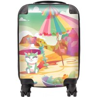 Warren Reed - Designer Kitten On A Beach Holiday Suitcase in Yellow | Size: Medium