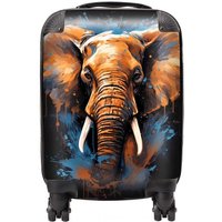 Warren Reed - Designer Splashart Elephant Blue Suitcase | Size: Mini Cabin