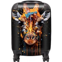 Warren Reed - Designer Giraffe Face Splashart Suitcase in Orange | Size: Mini Cabin
