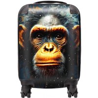 Warren Reed - Designer Splashart Realistic Monkey Face Suitcase in Brown | Size: Medium