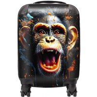 Warren Reed - Designer Monkey Face Splashart Suitcase in Orange | Size: Medium