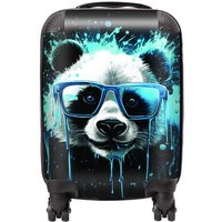 Warren Reed - Designer Blue Splashart Panda Face Suitcase | Size: Cabin