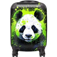 Warren Reed - Designer Green Splashart Panda Face Suitcase | Size: Cabin