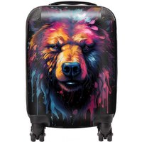 Warren Reed - Designer Splashart Bear Face Suitcase in Brown | Size: Medium