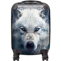 Warren Reed - Designer White Wolf Face Splashart Suitcase | Size: Medium