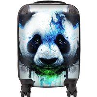 Warren Reed - Designer Panda Face Splashart Light Background Suitcase in Blue | Size: Medium