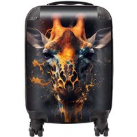 Warren Reed - Designer Golden Giraffe Face Splashart Suitcase in Yellow | Size: Mini Cabin