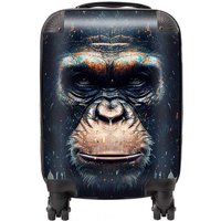 Warren Reed - Designer Gorilla Face Splashart Suitcase in Brown | Size: Cabin