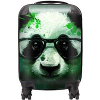 Warren Reed - Designer Panda With Glasses, Green Splashart Suitcase | Size: Large