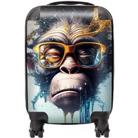 Warren Reed - Designer Monkey Splashart Suitcase in Blue | Size: Mini Cabin
