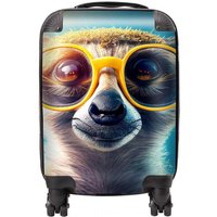 Warren Reed - Designer Meerkat With Glasses Splashart Suitcase in Yellow | Size: Cabin
