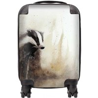 Warren Reed - Designer Badger Watercolour Suitcase in Brown | Size: Cabin