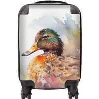 Warren Reed - Designer Mallard Watercolour Suitcase in Brown | Size: Medium