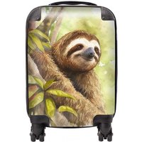 Warren Reed - Designer Sloth Watercolour Suitcase in Brown | Size: Large