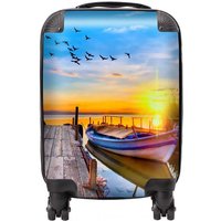 Warren Reed - Designer Sunset Of Colours At The Lake Suitcase in Blue | Size: Cabin