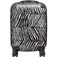 Warren Reed - Designer Zebra Pattern Suitcase in Black | Size: Mini Cabin