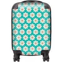 Warren Reed - Designer Daisy Pattern Suitcase in Green | Size: Cabin