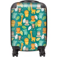 Warren Reed - Designer Jungle Animals Suitcase in Green | Size: Mini Cabin