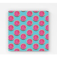 Warren Reed - Designer Fruity Pattern Of Pink Grapefruit Canvas | Size: w40 inch x h40 inch