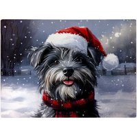 Warren Reed - Designer Christmas Skye Terrier Glass Chopping Board