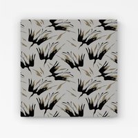 Warren Reed - Designer Black & Gold Fire Bird Silhouettes Canvas in Grey | Size: W30" x H30"