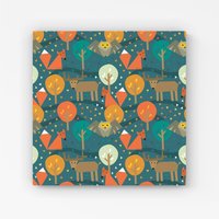 Warren Reed - Designer Wild Nightlife Canvas in Green | Size: w40 inch x h40 inch