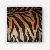 Warren Reed - Designer Tiger Skin Print Canvas in Brown | Size: W16" x H16"