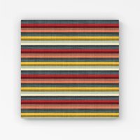 Warren Reed - Designer Multicolour Striped Brish Pattern Canvas in Green | Size: W30" x H30"