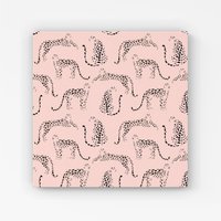 Warren Reed - Designer Abstract Leopard Pattern Canvas in Pink | Size: w40 inch x h40 inch