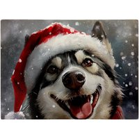 Warren Reed - Designer Christmas Husky Glass Chopping Board