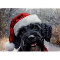 Warren Reed - Designer Christmas Giant Schnauzer Glass Chopping Board