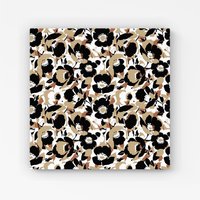 Warren Reed - Designer Modern Flower Pattern Canvas in Brown | Size: w40 inch x h40 inch