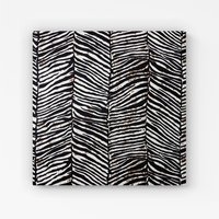 Warren Reed - Designer Zebra Pattern Canvas in Black | Size: W30" x H30"