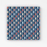 Warren Reed - Designer Geometric Pattern Canvas in Blue | Size: w40 inch x h40 inch