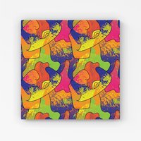 Warren Reed - Designer Bright Abstract Pattern Canvas in Yellow | Size: W16" x H16"