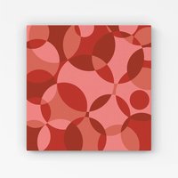 Warren Reed - Designer Red Circle Pattern Canvas | Size: w40 inch x h40 inch