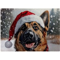 Warren Reed - Designer Christmas Alsatian Glass Chopping Board