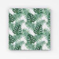 Warren Reed - Designer Watercolour Tropical Leaves Canvas in Green | Size: w10 inch x h10 inch